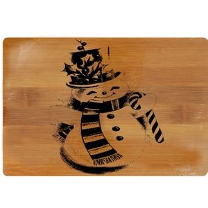 Snow man laser engraved cutting board